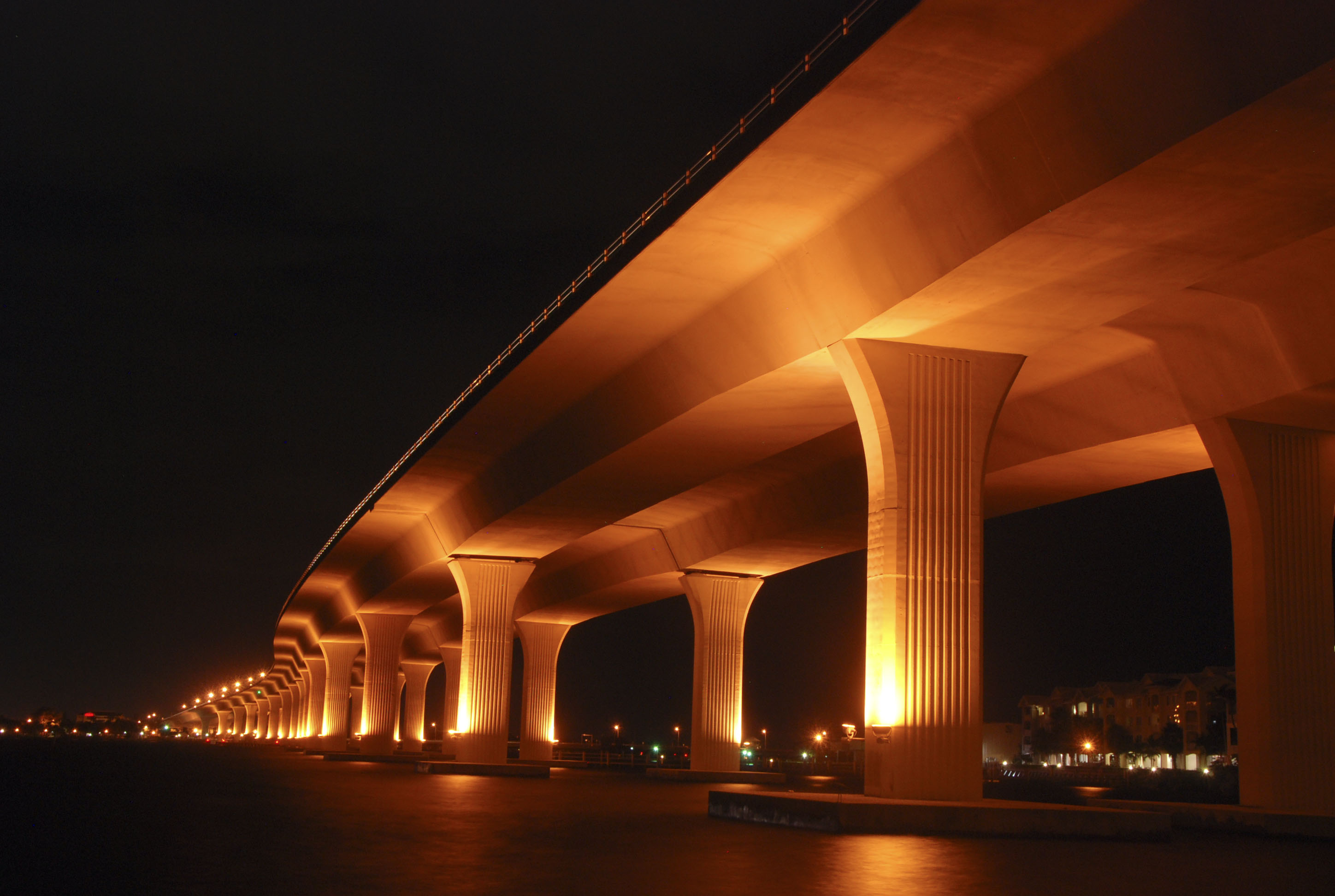 Roosevelt Bridge at night, Stuart Florida